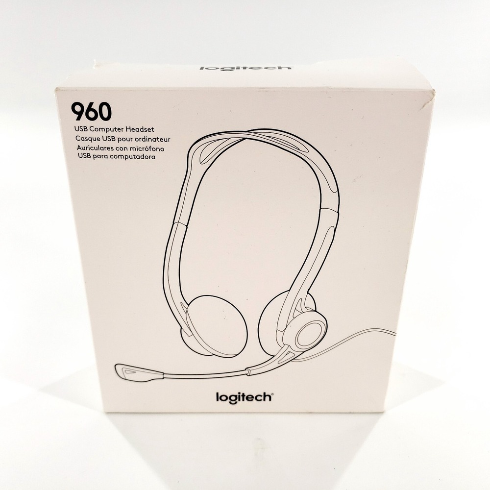 Logitech PC 960 Black Headband Headset Brand New Open Box